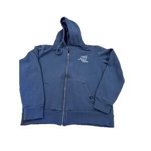 Island Crew Hawaii Zip Up Hoodie Embroidered Mens S Blue